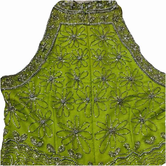 Vintage Daisy Flower Beaded Sleeveless Silk Top by Mark And John by Gopal LG NWT - Picture 2 of 7